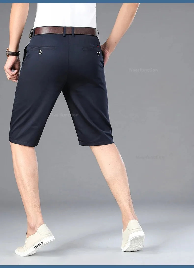Men Shorts Summer New Knee Length Cotton Business Casual Pants Classic Brand Comfortable Clothing Shorts Male Boardshorts