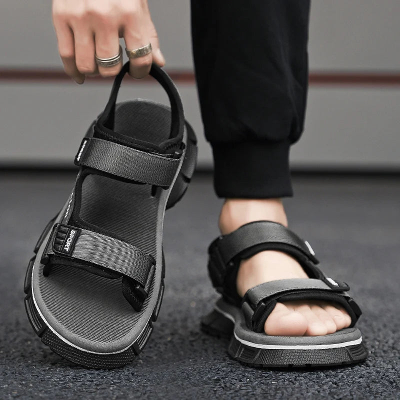 Sandals for Men 2025 New Summer Outer Wear Non-Slip Wear-Resistant Beach Shoes Men's Outdoor Leisure Sports Roman Shoes