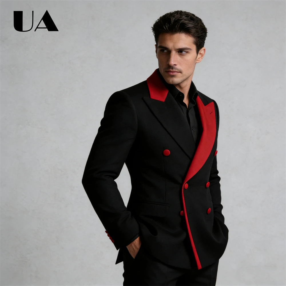 Designer Men's Two Pieces Suit Set with Jacket & Pants, Regular Fit Fomal Suit Attire XXS-7XL Tailored Big Man Suits Tuxedo