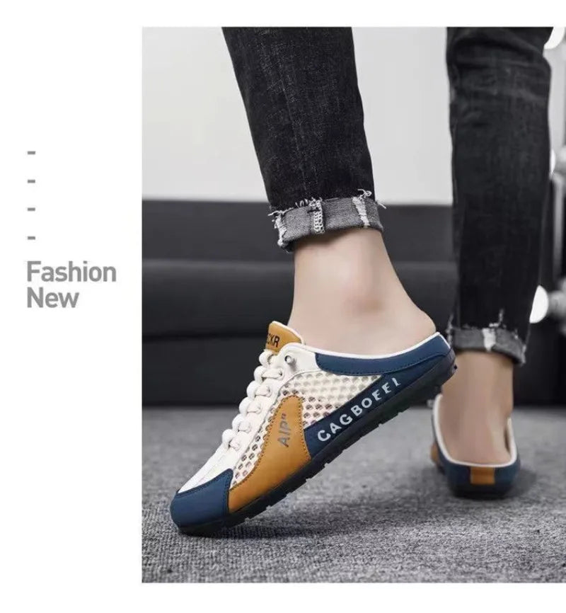 Summer Men's Half Slippers Trendy New Casual Shoe Light Walking Flats for Men Non Slip Sneaker Hot Sale Man Shoes Zapatos Hombre