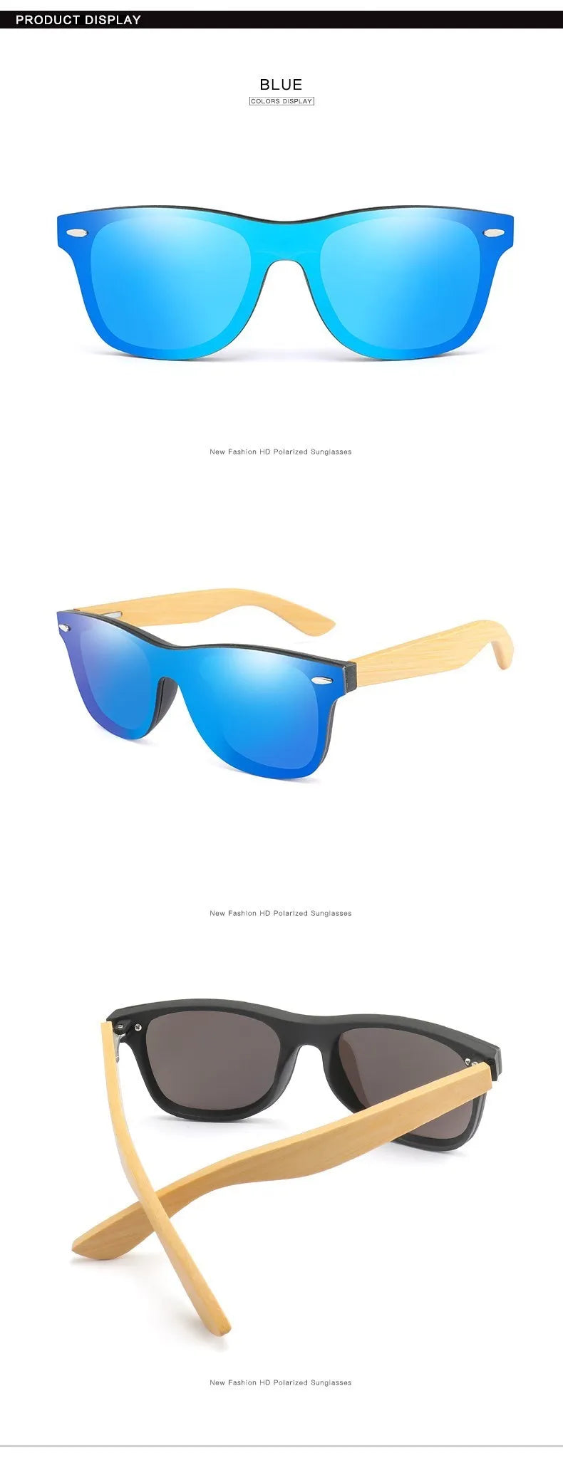 Wood Sunglasses Men Women Square Bamboo Women for Women Men Mirror Sun Glasses Oversize Retro De Sol Masculino Handmade