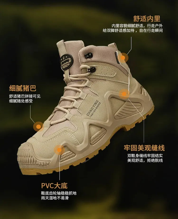 Men's Thick Soled Mountaineering Boots Sneakers Men's New Autumn Non-slip Wear-resistant Dirty Outdoor Work Shoes