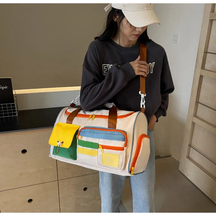 Travel Bag, Duffel Bag Cosmetics Bag, Professional Fitness Bag, Yoga Swimming Training Backpack, Satchel Shoulder Crossbody Tote Bag, Suitable for Men and Women