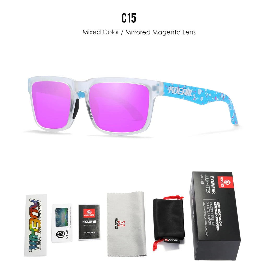 KDEAM Fishing Men's Sunglasses Polarized Classic Square Shades Unisex Size With Packaging