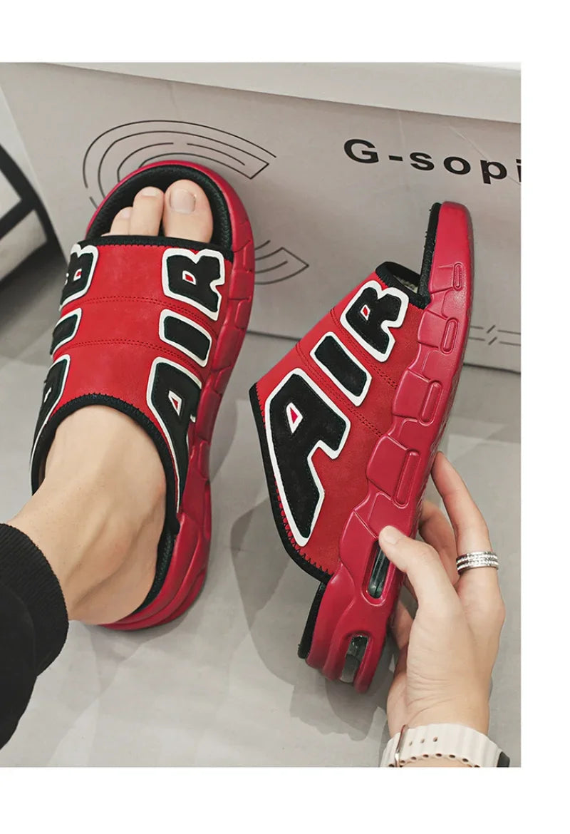 Men's Slippers Air Cushion Design Sandals Summer New PVC Soft Non-slip Men's Sports Slippers for Men Flip Flops Sandalias Hombre