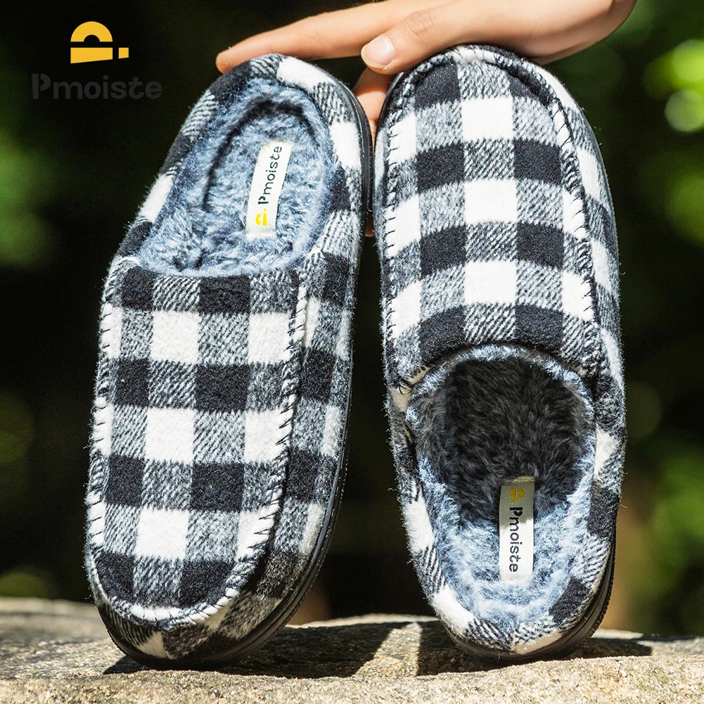 Winter Slippers for men Garden Non slip Comfortable Warm Soft Bedroom Platform Living Room Memory Foam Indoor House Shoes Home