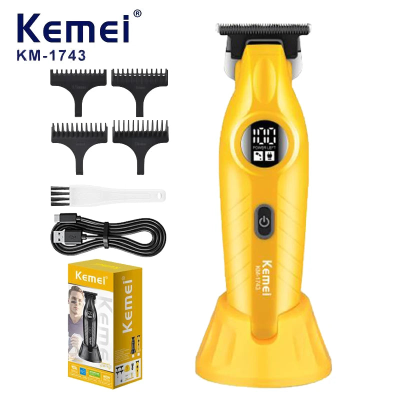 KM-1743 Professional Hair Clippers Set for Men Wireless USB Charging Hair Trimmer Machine Men's Professional Hair Clippers