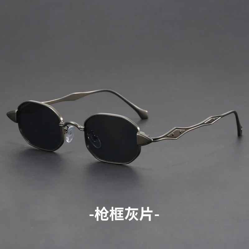 Narrow Sunglasses for Men Fashion Rectangle for Women Metal Decorative Glasses Trendy Luxury Brand Classic Sun Glasses New 2025