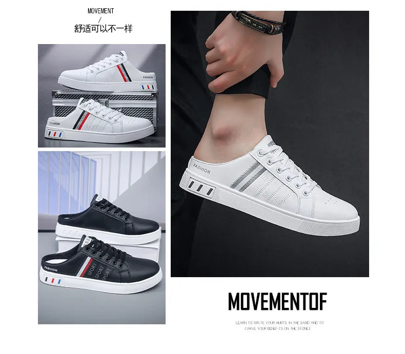 Summer Men Slippers Brand Comfortable Casual Shoes for Men Fashion Flat Sneakers High Quality Men Half Slippers Tenis Masculino