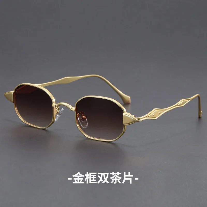 Narrow Sunglasses for Men Fashion Rectangle for Women Metal Decorative Glasses Trendy Luxury Brand Classic Sun Glasses New 2025