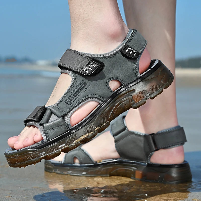 Outdoor Summer Genuine Leather Sandals Men Shoes 2022 Comfortable Sandal Male Sandalias Hiking Chaussure High Quality Shoes Men