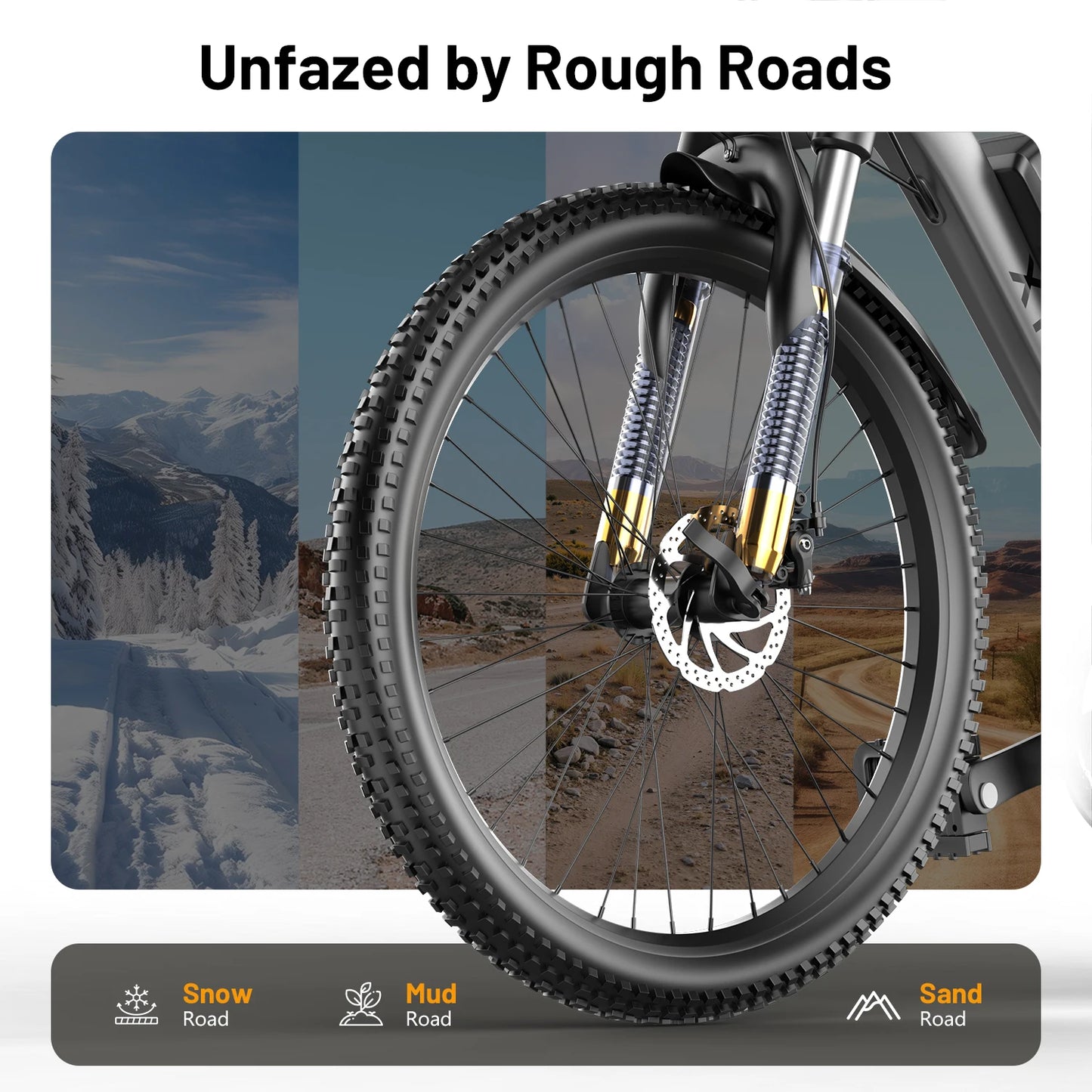 7-Speed E-Bike for Adults, 26" Electric Bicycle 1200W Peak Motor, 55 Miles 25MPH Commuting & Off-Road Electric Mountain Bike,