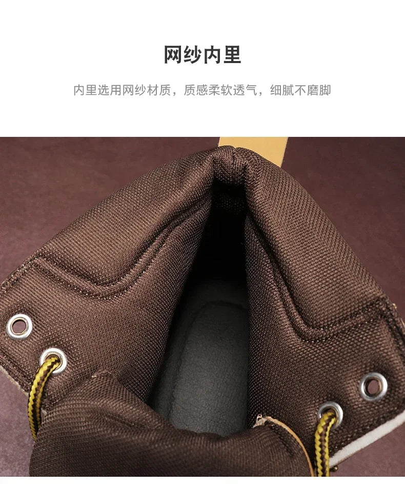 2024 New Men Boots Fashion Motorcycle Ankle Boots for Waterproof Hiking Boot Winter Chelsea Retro Boots Comfy