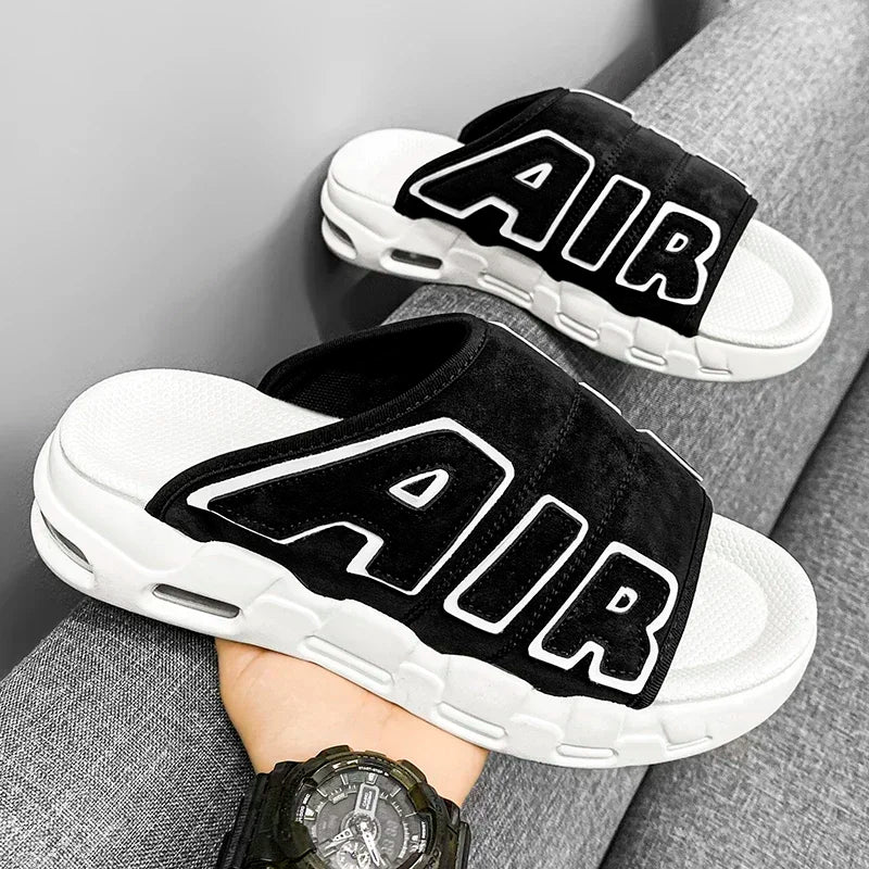 Men's Slippers 2025 Summer New Casual Slippers Fashion Air Cushion Sports Slippers for Men Non Slip Beach Shoes Designer Slides