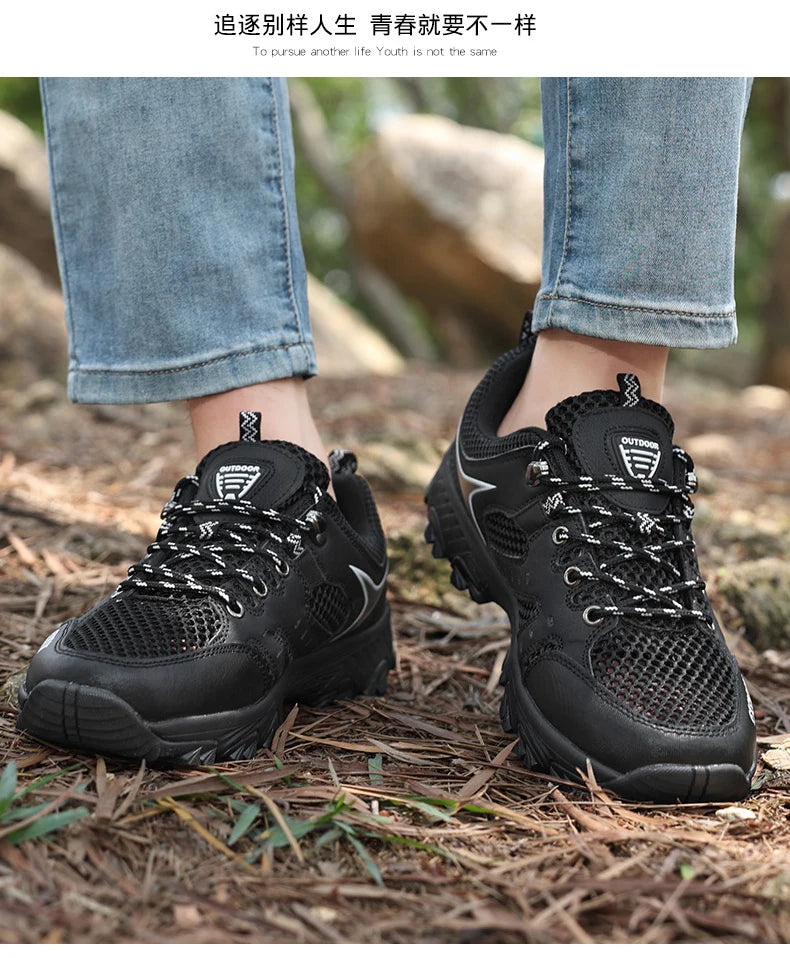 2025 Hiking Shoes for Men Non-slip Trekking Sneaker Spring Summer Breathable Rock Climbing Shoes Men Sport Outdoor Sneakers Man