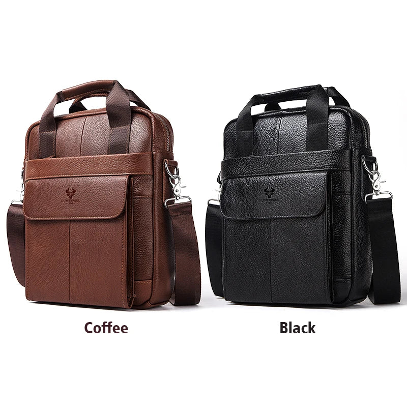 Durable Genuine Leather Bags for Men High Quality Business Crossbody Sling Bag for Work Outdoor Travel Male Messenger Packs