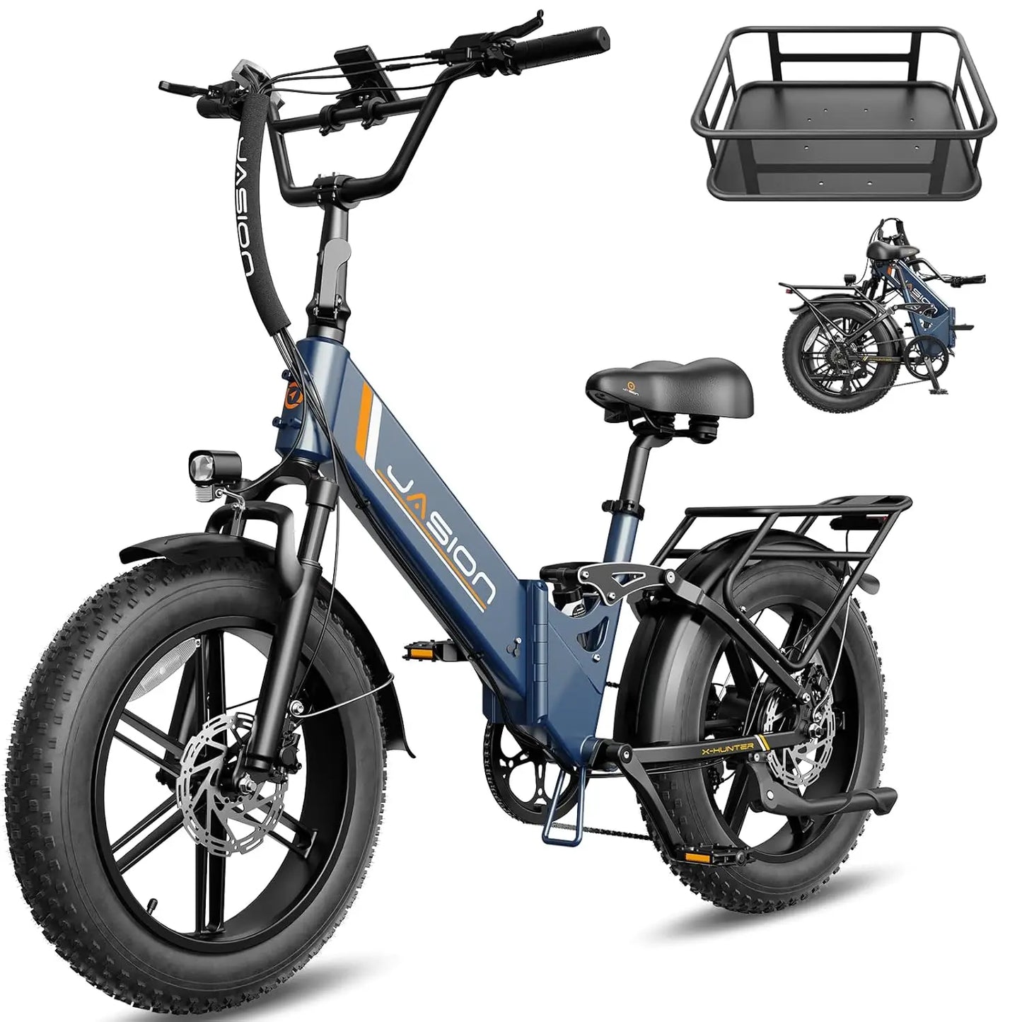 X Hunter ST 20" Electric Bike for Adults,Peak 1400W Motor,30MPH Max Speed Foldable Ebike,71 Miles Range Folding E, Customized