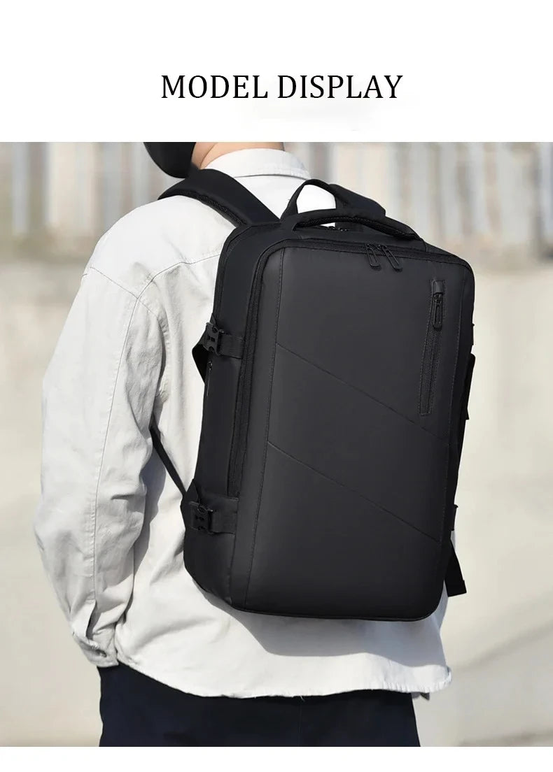 Large Capacity Men's Backpack Expandable Business Travel Bag 15.6 inch Laptop Waterproof Backpack USB Charging Camping Baggage