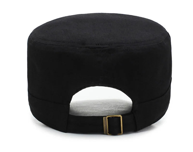 Men  Cap Summer Autumn Casual Cadet Hat Flat Top Caps Female Vintage Hats Bone Man Cap Fashion Shade Cotton Cap