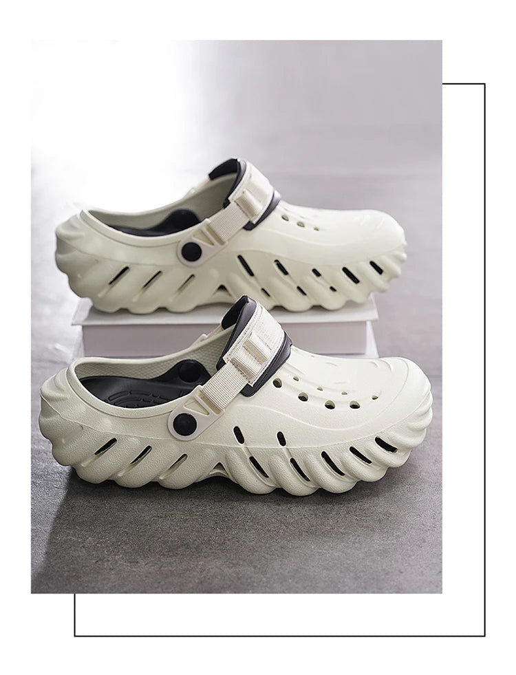 Summer New Men's Fashionable Versatile Sandals  Anti Slip and Wear-resistant Shoes Thick Soled Soft Soled Slippers Breathable
