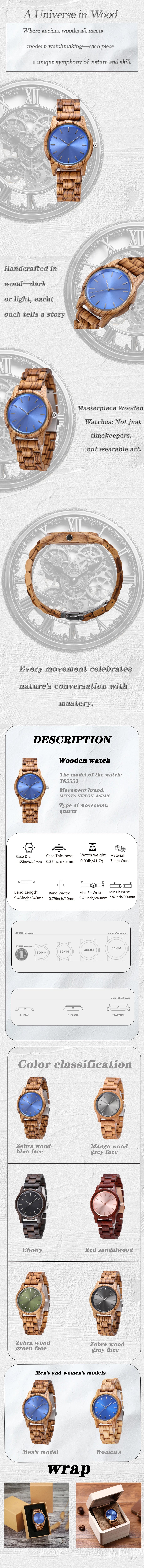 Watches Wooden Watches Men's Handmade Vintage New Wooden Quartz Watches with Stylish Natural Wooden Watches Uniquely Customized