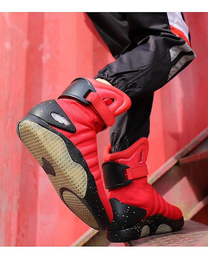 New Boots for Men,Women,USB Rechargeable Glowing Shoes Man Winter Boots Party Shoes Cool Soldier Boots Back to Future