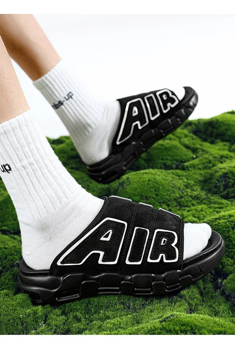 Men's Slippers 2025 Summer New Casual Slippers Fashion Air Cushion Sports Slippers for Men Non Slip Beach Shoes Designer Slides