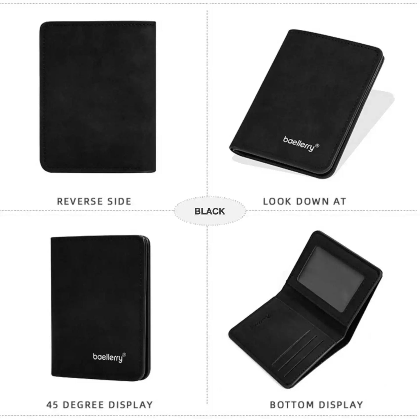 Men's Wallet Slim Sanded Leather Multi Card Holder Minimalist Casual Business Wallet for Men Compact Multi Function Short Wallet