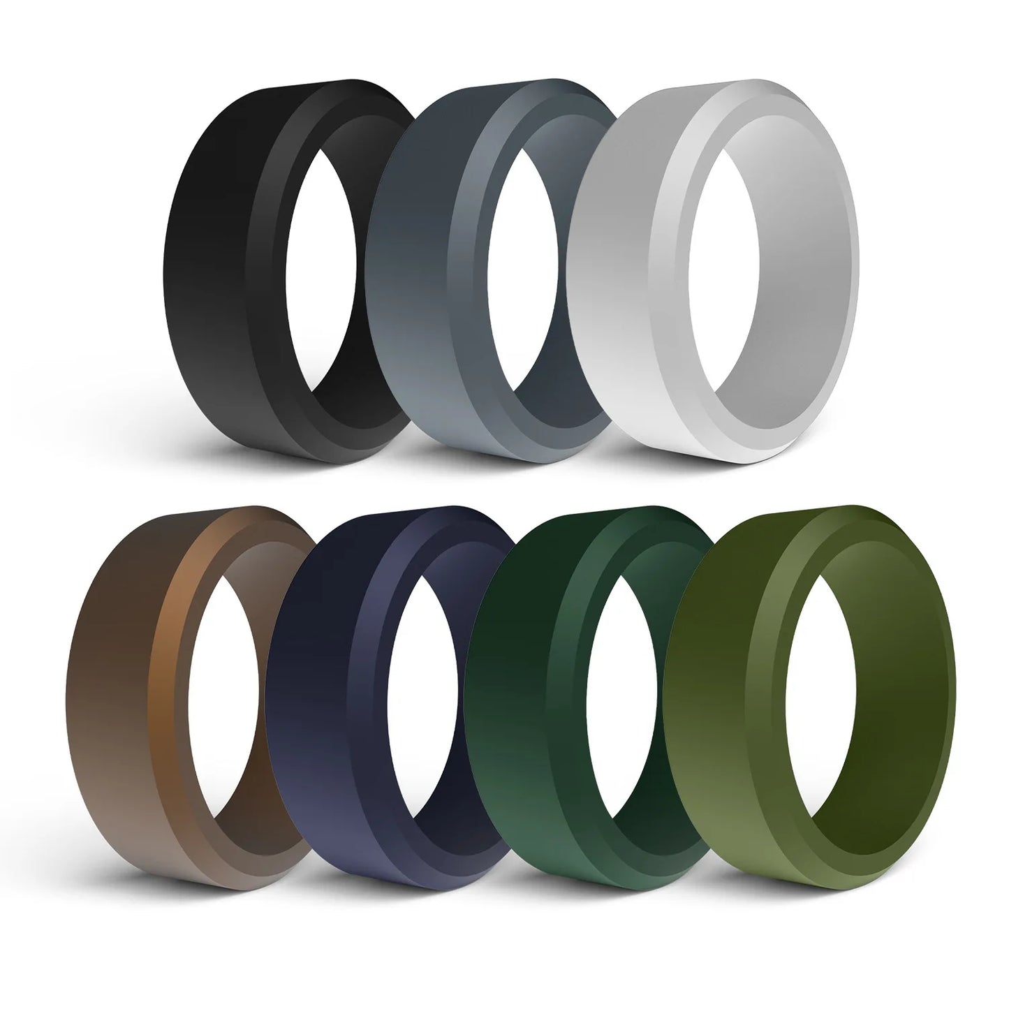 1pc 8mm New Sports Rings Hypoallergenic Mens Wedding Silicone Finger Ring Gift For Men 7-14 Size Outdoor Running Jewelry