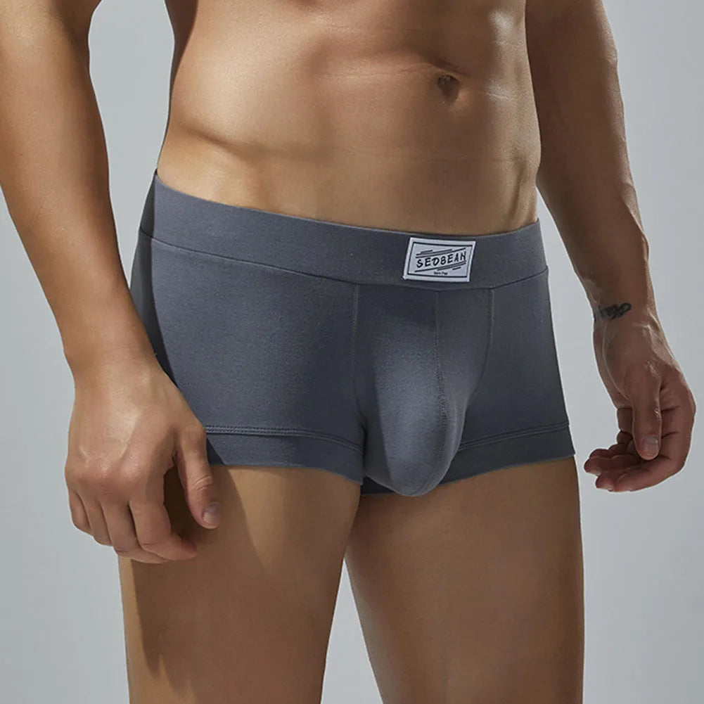 Men Sexy Underwear Boxer Briefs Comfortable Breathable Low Rise Intimates Hot Stretch Male Boxershorts Teenage Underpants