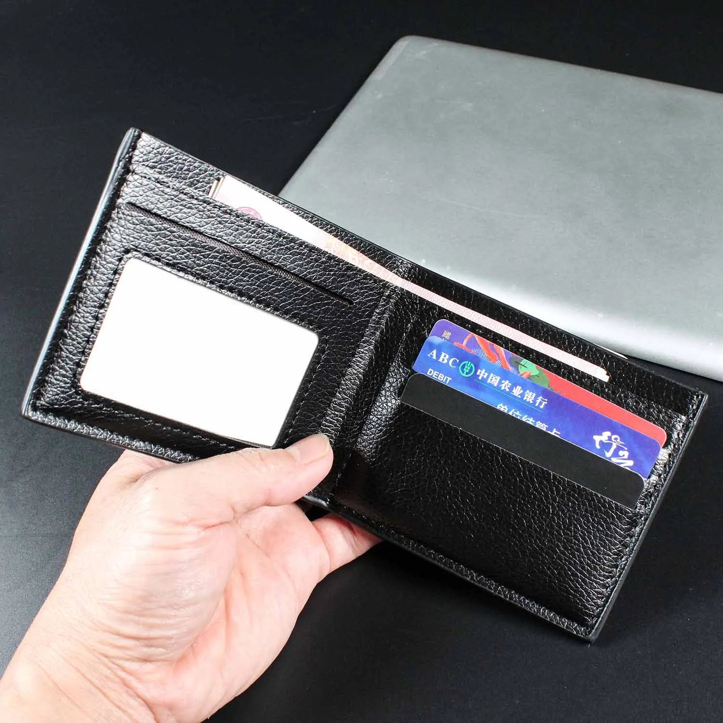 PU Leather Slim Short Wallets for Men Card Holders Ultra-thin Money Clips Luxury Designer Mini Men Wallet Driving License Holder