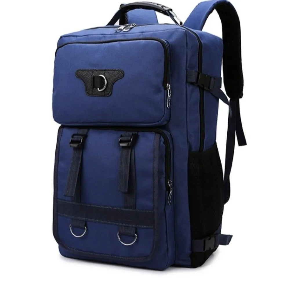 60L Men's Backpack Large Capacity Waterproof Travel Backpack Multi Buckle Wear-resistant Commuting Bag Hiking