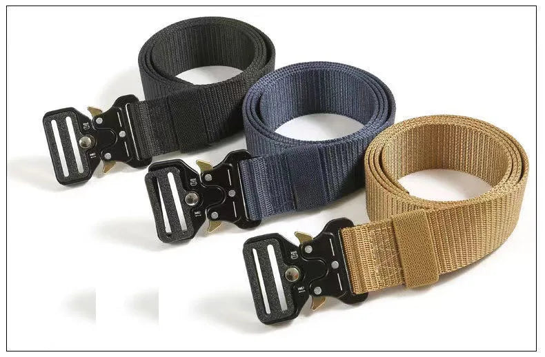 Men's Belt Metal Male Belt Canvas Belts Big Size Outdoor Sport Nylon Belts Oversized