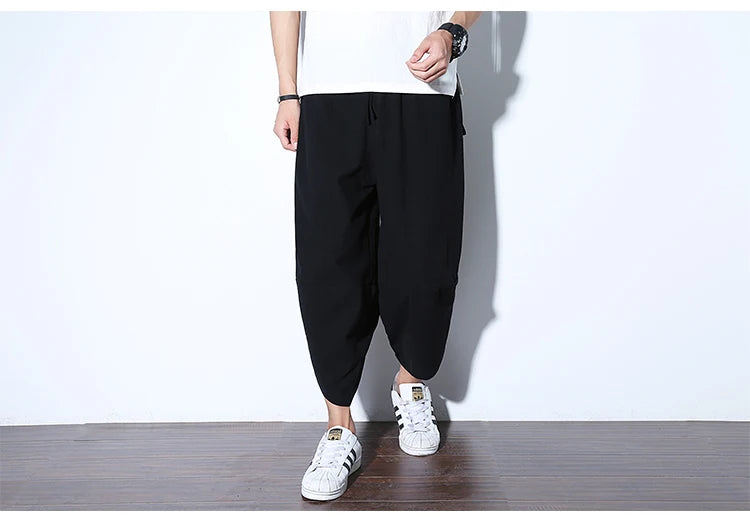 2024 New Casual Shorts Man Solid Harem Men's Summer Shorts Knee-length Short Pants For Men Bermuda Shorts Men's Summer Breeches