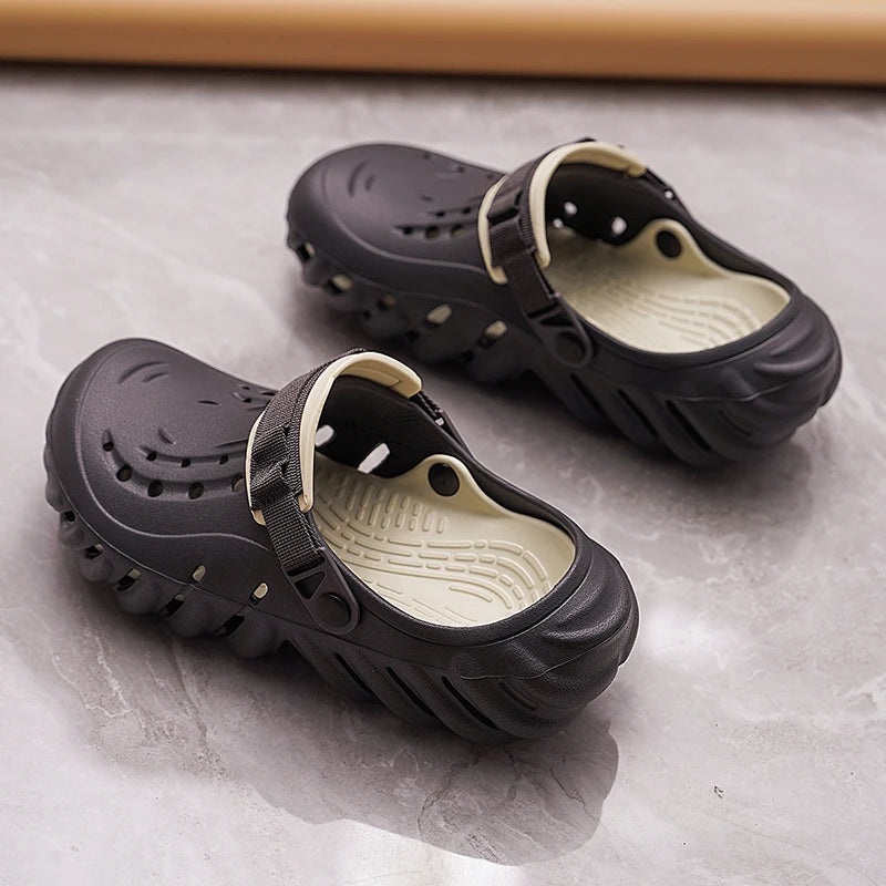 Summer New Men's Fashionable Versatile Sandals  Anti Slip and Wear-resistant Shoes Thick Soled Soft Soled Slippers Breathable