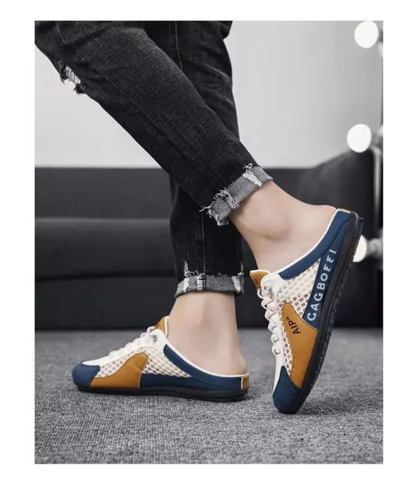 Summer Men's Half Slippers Trendy New Casual Shoe Light Walking Flats for Men Non Slip Sneaker Hot Sale Man Shoes Zapatos Hombre