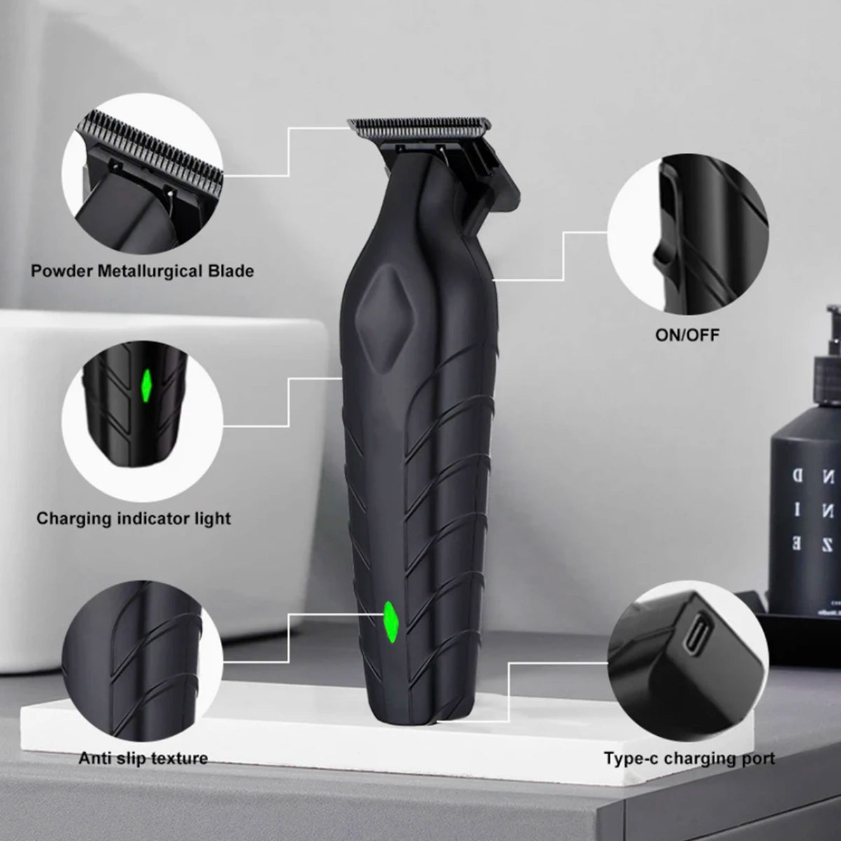 Men's Hair Clippers Trimmer Set - USB Rechargeable Lithium Battery ABS Body,Cordless Barber Clipper Haircut Grooming Kit