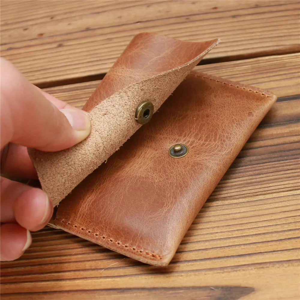 Genuine Leather Wallet for Men Male Vintage 100% Real Cowhide Short Small Mini Slim Men's Purse Credit Card Holder Case 2023 New