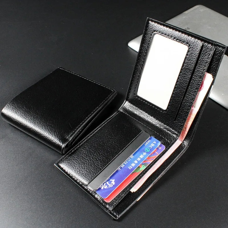 Men's Wallet PU Leather Premium Wallets Fashion Solid Color Coin Multi-Card Purses Money Bag Short Black Walet Cartera Hombre
