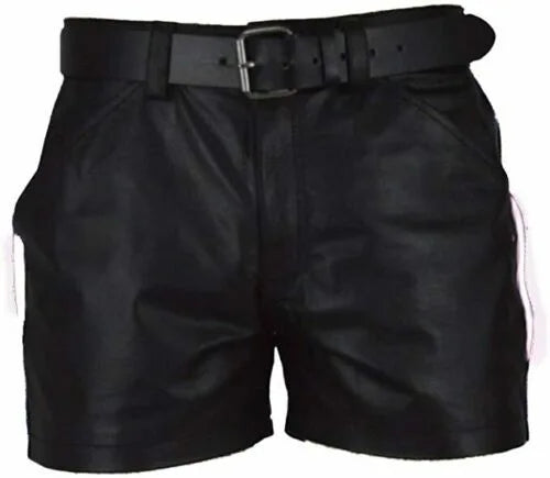 Men PU Shorts Casual Solid Large Size Loose Faux Leather Fashion Mens Street Summer Spring Versatile Trend Club Punk Style Pants