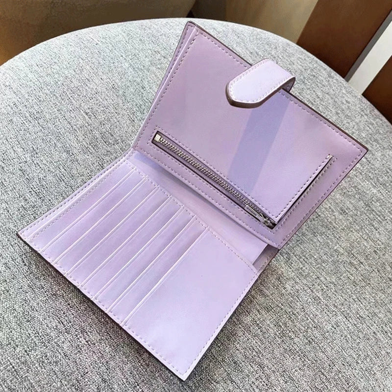 Luxury Design Genuine Leather Wallet For Woman Custom Initials Fashion Folding Passport Holder Business Card Holder Coin Purse