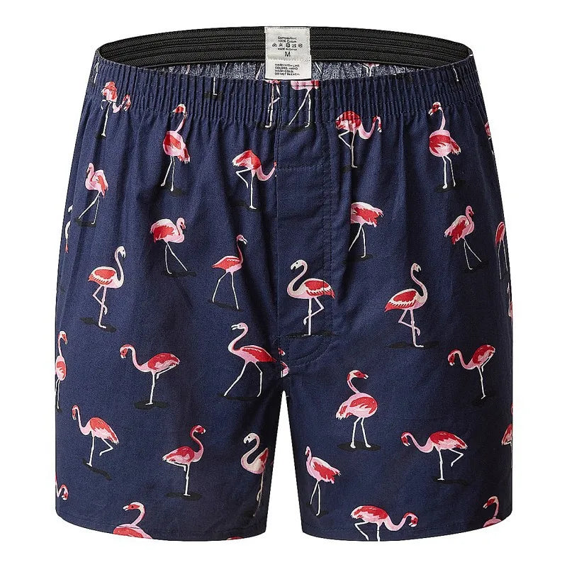 1PC 100% cotton men's underwear soft comfortable men's underwear men's shorts home loose elastic men's printed pants breathable