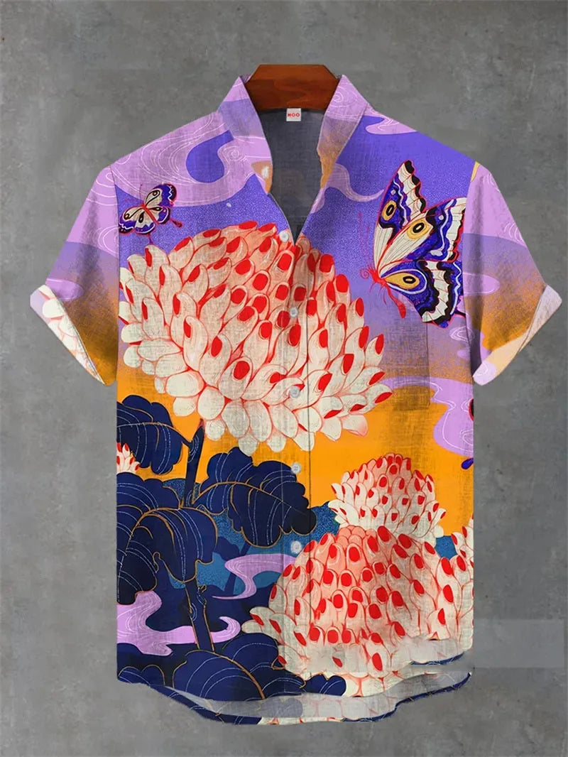 Men's New Linen Short Sleeved Shirt With Refreshing Comfortable Summer Fabric, High-quality Button Up Top Camisetas De Hombre