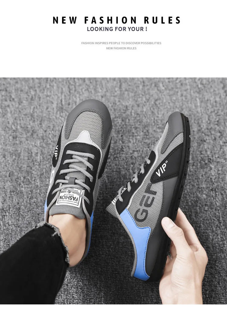 Men Slippers Trend Baotou Shoes for Men Summer Breathable Casual Shoe Vulcanized Flats Male Sneakers Half Slip-on Shoes 2026