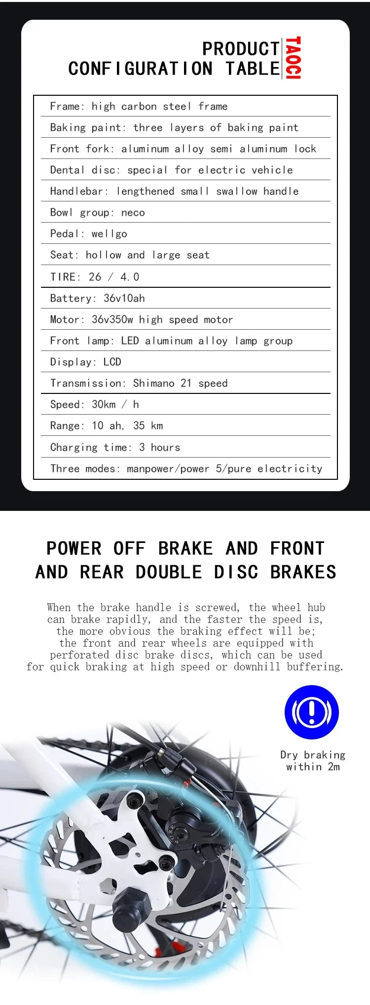 Electric Bicycle 750W Brushless motor AKEZ 48V 13AH Lithium Battery 26Inch Adult E-Bike fat tire Urban Commuting Electric Bike