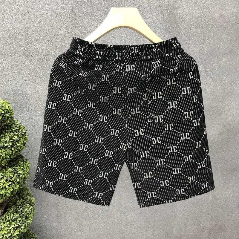 Men's Clothing New Shorts Summer Loose Fit Letter Jacquard 5-Inch Casual Trendy Versatile Streetwear Fashion