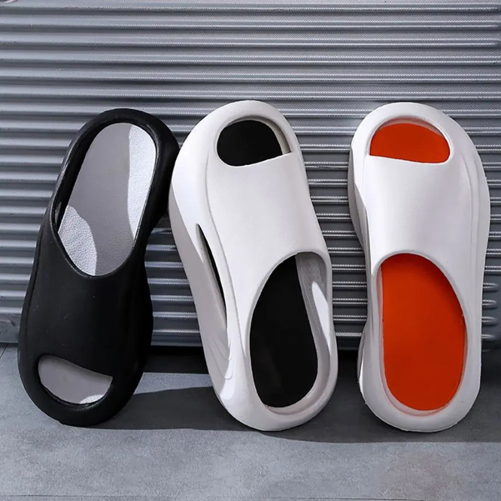 Summer Slippers for Men and Women Thick Bottom Eva Step on the Poop Feeling Outside Wear Non-slip Casual Bathroom Slippers