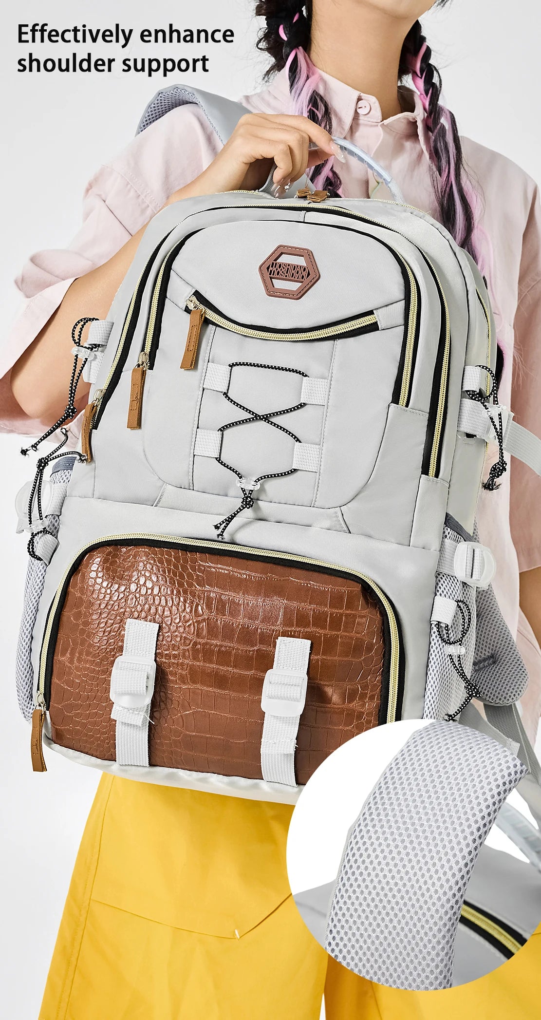 Large Capacity Outdoor Travel Backpack,Men's Hiking Backpack with Shoe Compartment,Spacious Travel Bag ,Sports Camping Backpack