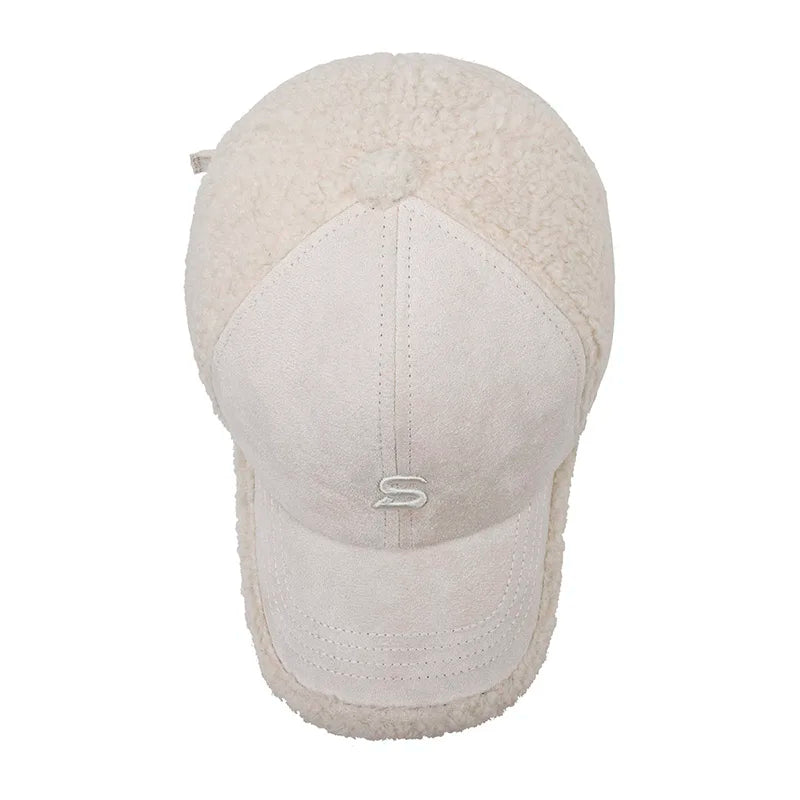 Baseball caps, outdoor warm caps, teddy velvet embroidered cold caps, stylish with warm hats