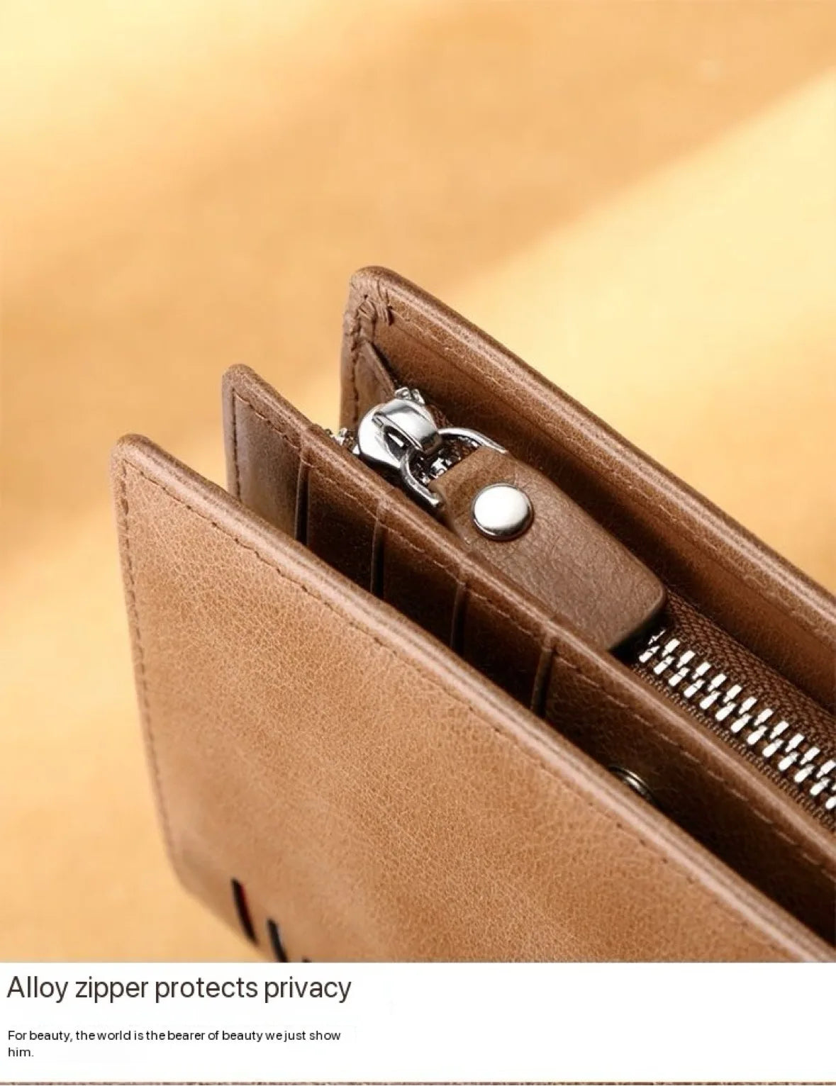 High Quality Men Wallet 2025 New Style Fashion Large Capacity Retro Card Bag Zipper Purses Pocket Short Men's Leather Wallet